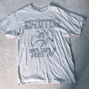 White Led-Zeppelin T shirt Grunge